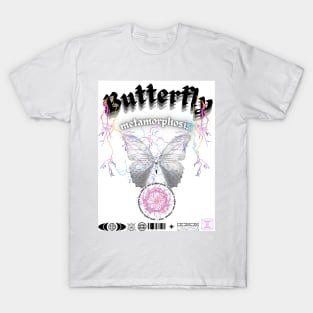 Butterfly Metamorphosis Lightning | Modern Art Print T-Shirt